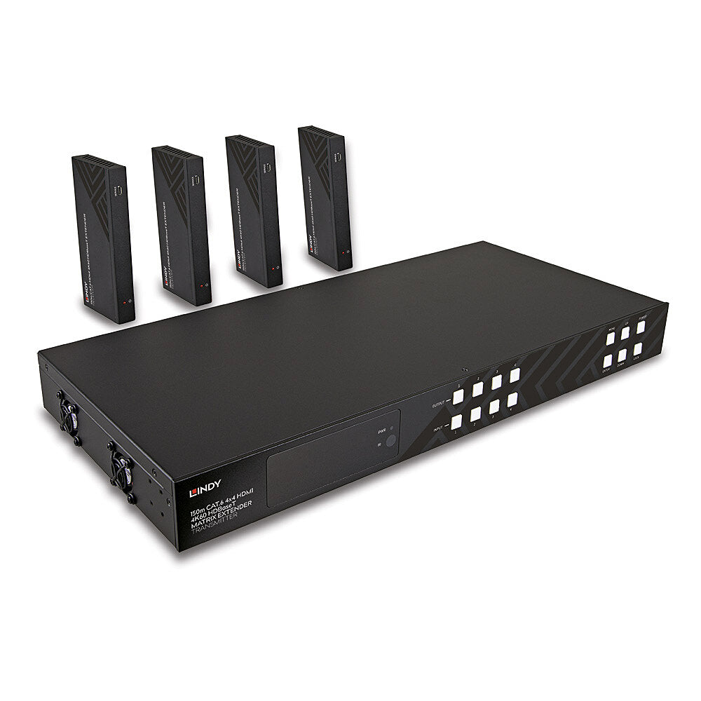 Lindy 150m Cat.6 4x4 HDMI 4K60 HDBaseT Matrix Extender | 38345 AV Extender Lindy