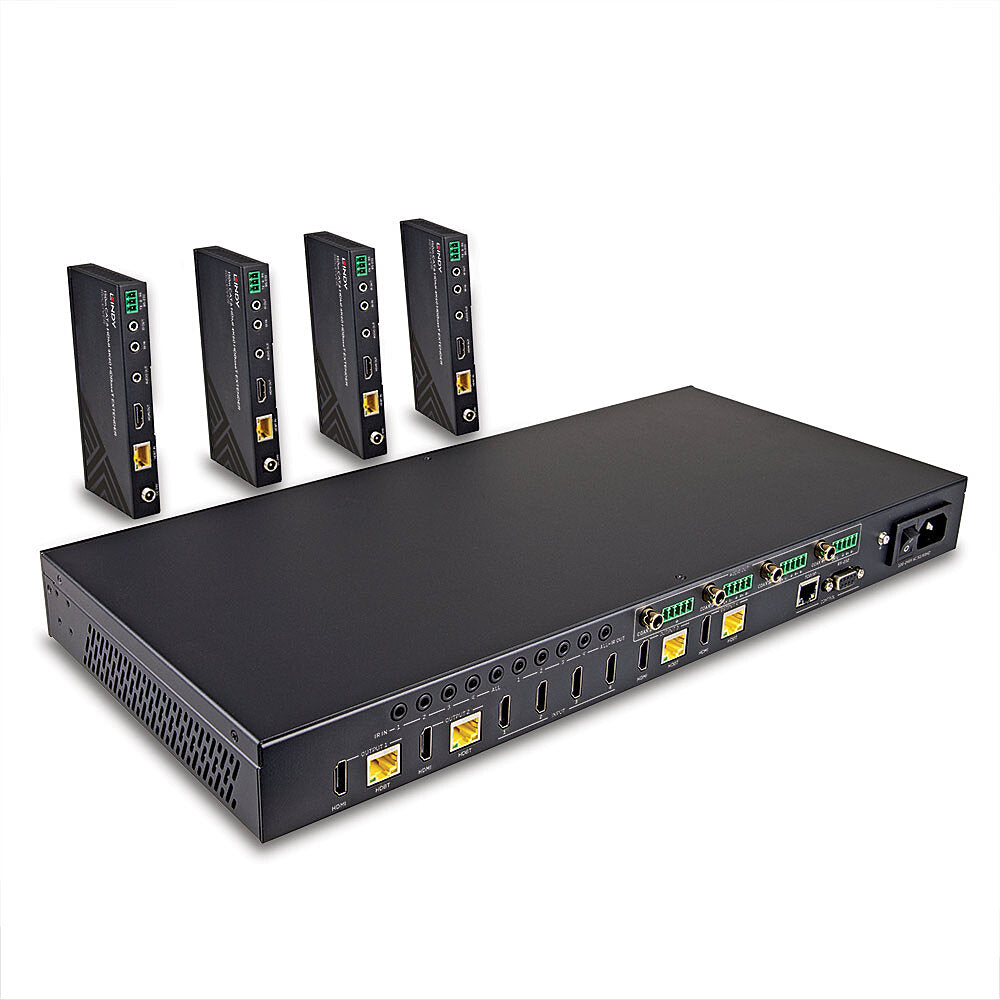 Lindy 150m Cat.6 4x4 HDMI 4K60 HDBaseT Matrix Extender | 38345 AV Extender Lindy