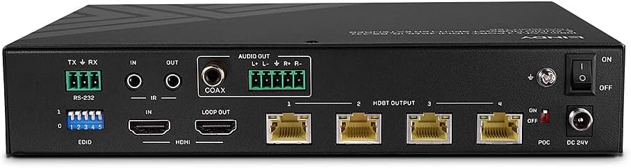 Lindy 100m Cat.6 4 Port HDMI 4K60 HDBT Splitter Extender | 38355 Video Splitter Lindy