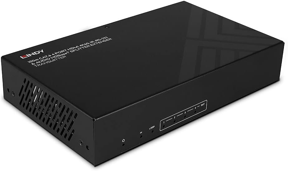 Lindy 100m Cat.6 4 Port HDMI 4K60 HDBT Splitter Extender | 38355 Video Splitter Lindy