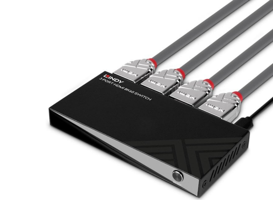 Lindy 3 Port HDMI 8K60 Switch | 38369 Video Switches Lindy