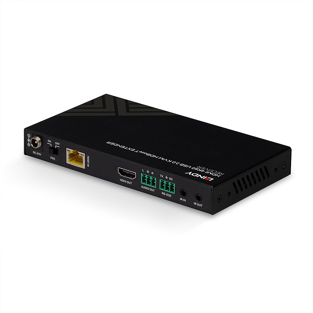 Lindy 150m Cat.6 HDMI 4K60, IR, RS-232 & Audio HDBaseT KVM Extender, Receiver | 38389 AV Extender Lindy