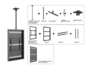 Multibrackets M Pro Series Enclosure 50" Ceiling Medium Black Signage Display Enclosures Multibrackets