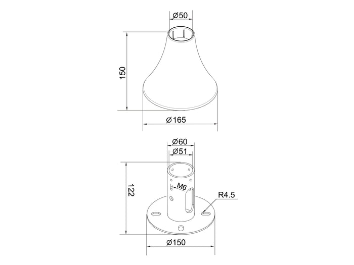 Multibrackets M Pro Series Floor To Ceiling Plate White Mounting Accessory Multibrackets