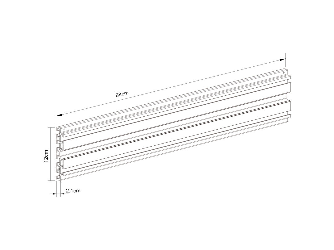 Multibrackets M Pro Series Single Screen Rail 68cm Black | 7350073733866 Mounting Accessory Multibrackets