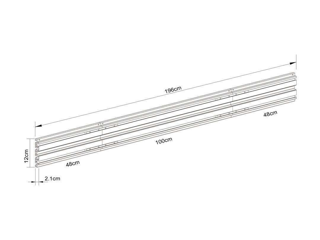 Multibrackets M Pro Series Dual Screen Rail - 196cm Mounting Accessory Multibrackets