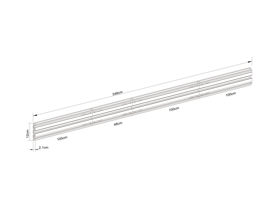 Multibrackets M Pro Series Triple Screen Rail - 348cm Mounting Accessory Multibrackets