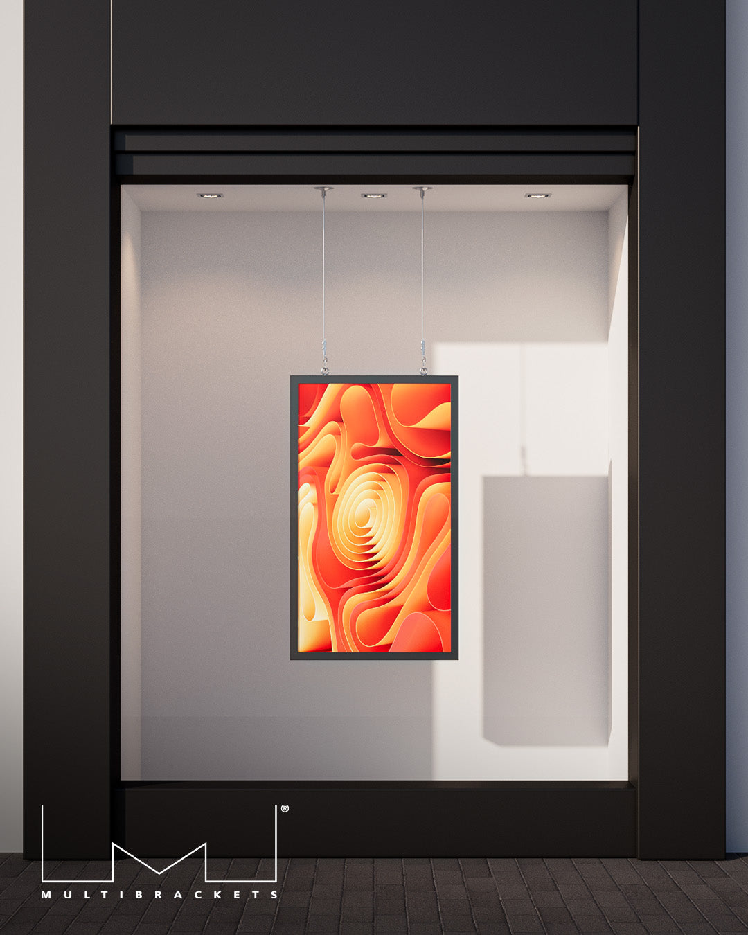 Multibrackets M Pro Series Enclosure 50" Floor to Ceiling Medium Black Signage Display Enclosures Multibrackets