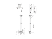 Multibrackets 24” - 42" 1.5m Pole Single Side Display Ceiling Mount Pro Ceiling Mount Bracket Multibrackets