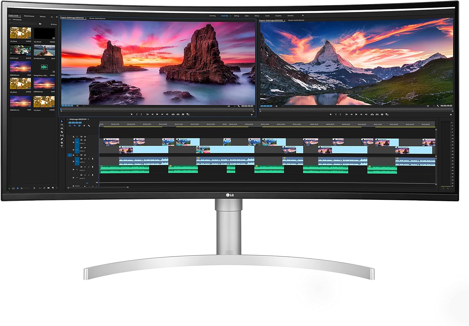LG 38" UltraWide™ QHD+ Nano IPS 144Hz Curved Monitor | 38WN95CP-W.AEK Desktop Monitor LG