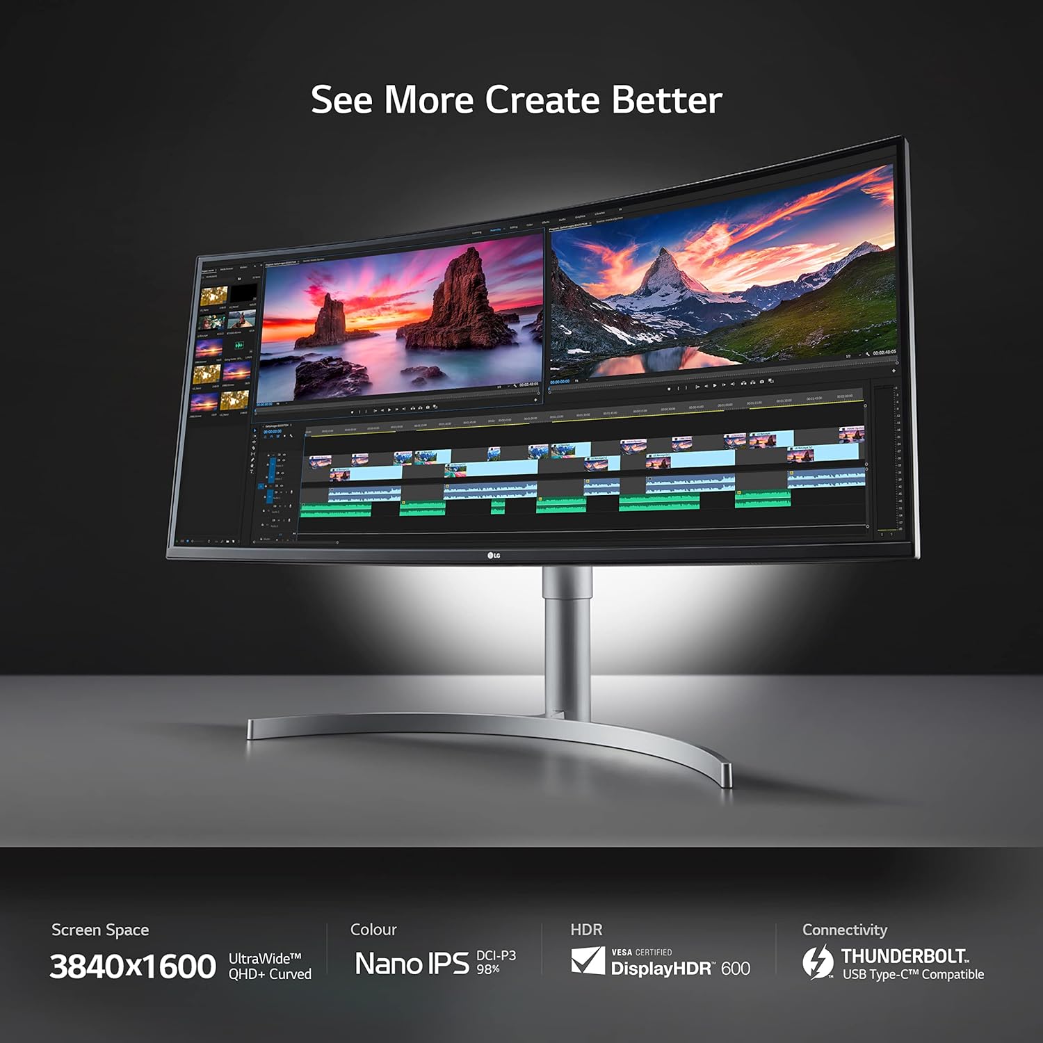LG 38" UltraWide™ QHD+ Nano IPS 144Hz Curved Monitor | 38WN95CP-W.AEK Desktop Monitor LG