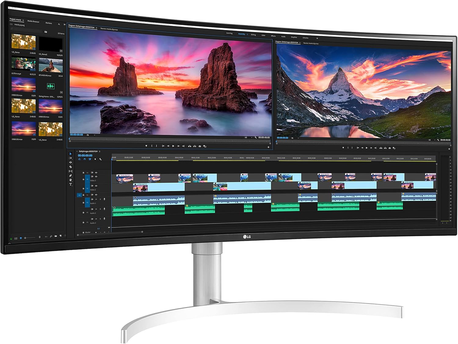 LG 38" UltraWide™ QHD+ Nano IPS 144Hz Curved Monitor | 38WN95CP-W.AEK Desktop Monitor LG