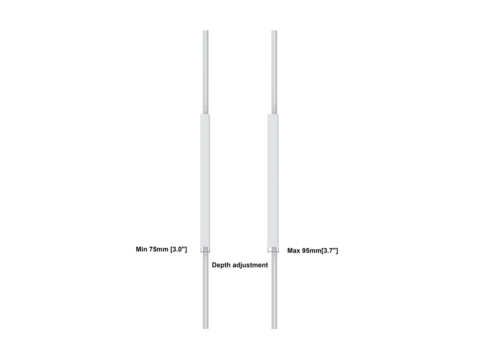 Multibrackets M Pro Series Enclosure 50" Floor to Ceiling Medium White Signage Display Enclosures Multibrackets
