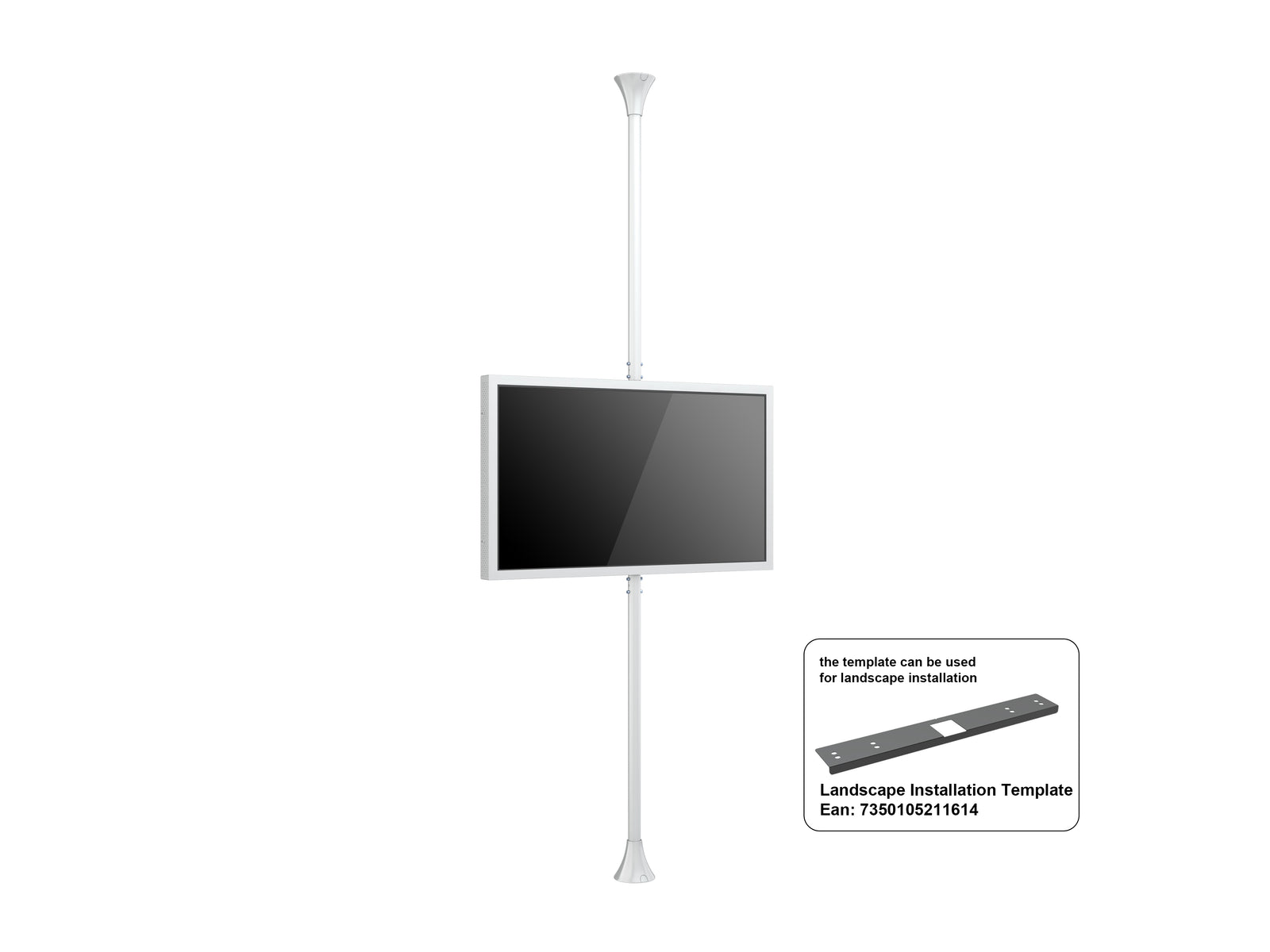 Multibrackets M Pro Series Enclosure 50" Floor to Ceiling Medium White Signage Display Enclosures Multibrackets
