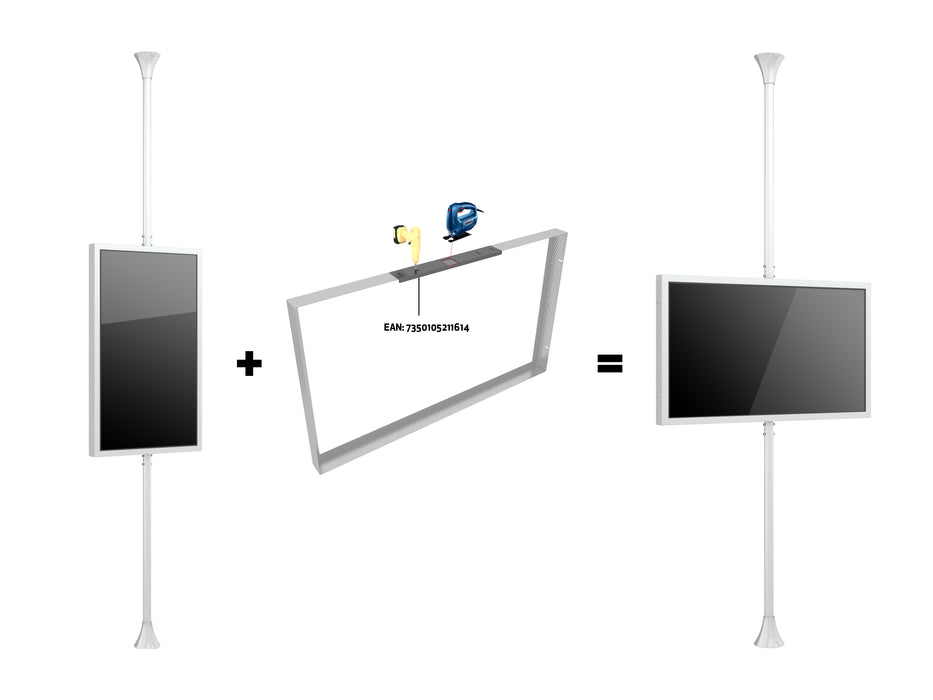 Multibrackets M Pro Series Enclosure 50" Floor to Ceiling Medium White Signage Display Enclosures Multibrackets