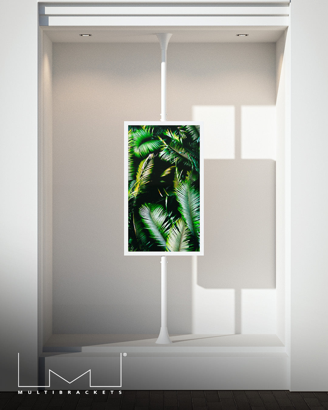 Multibrackets M Pro Series Enclosure 50" Floor to Ceiling Medium White Signage Display Enclosures Multibrackets