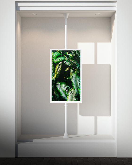 Multibrackets M Pro Series Enclosure 50" Floor to Ceiling Medium White Signage Display Enclosures Multibrackets