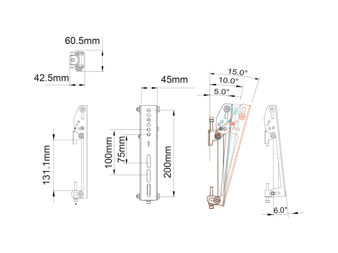 Multibrackets M Pro Series Tilt Arms - 200mm Mounting Accessory Multibrackets