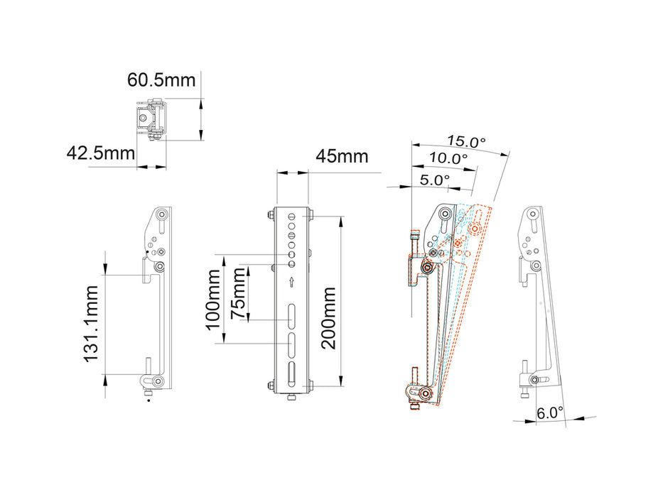 Multibrackets M Pro Series Tilt Arms - 200mm