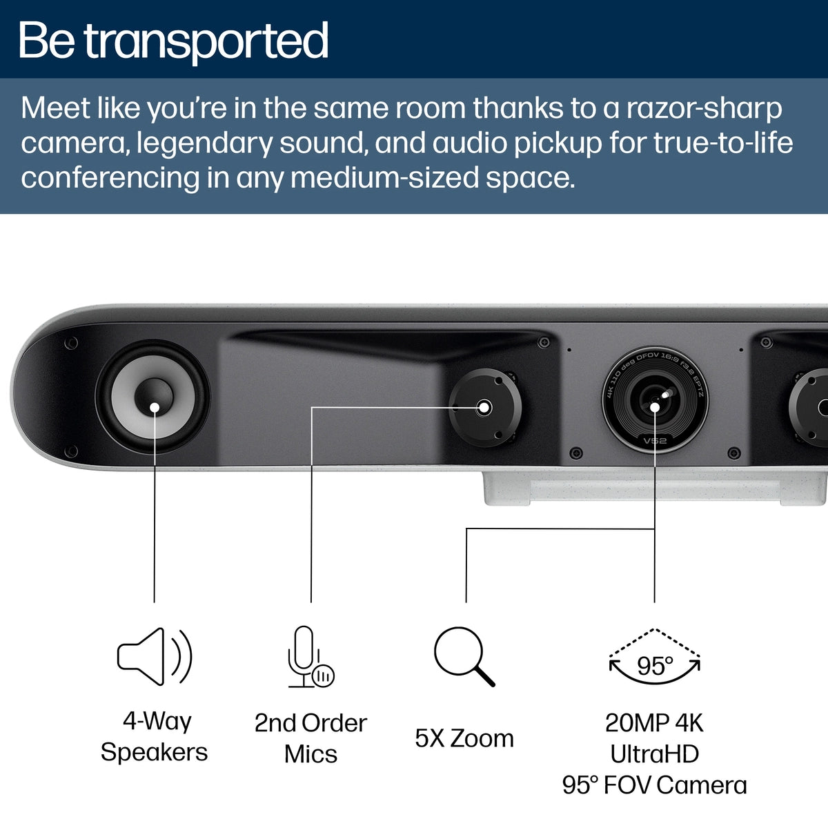 POLY Studio V52 USB Video Bar | A09D4AA#ABU Video Conferencing System Poly