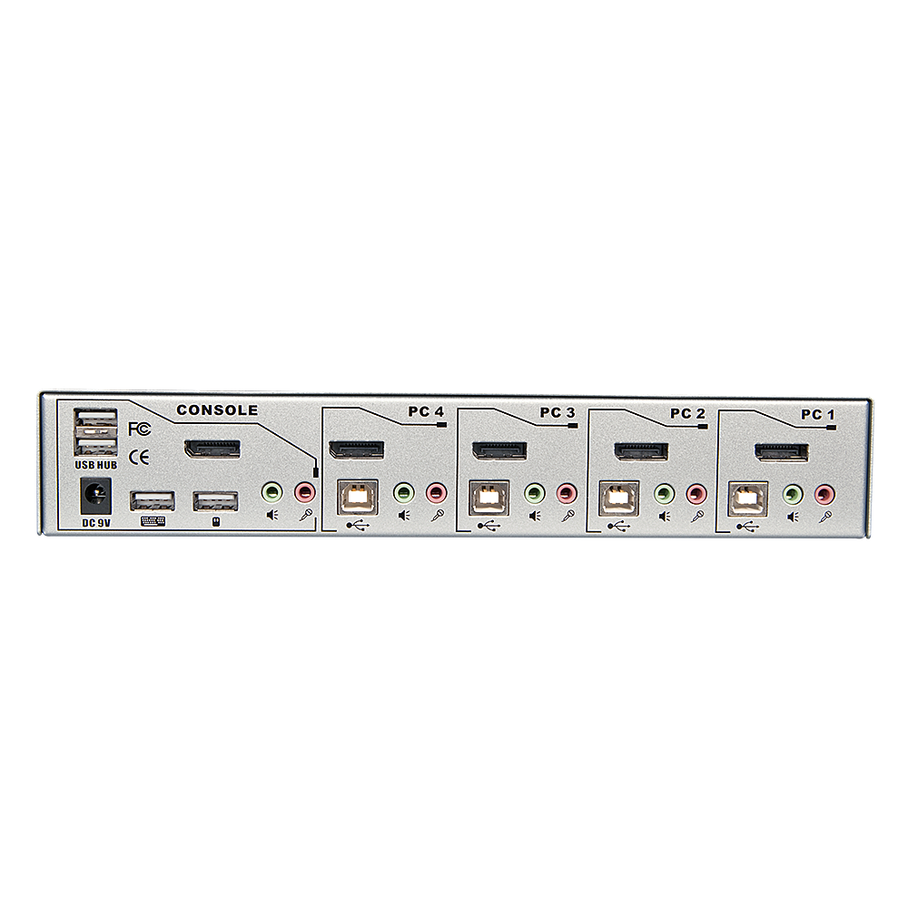 Lindy 4 Port DisplayPort 1.2, USB 2.0 & Audio KVM Switch | 39305 Switches Lindy