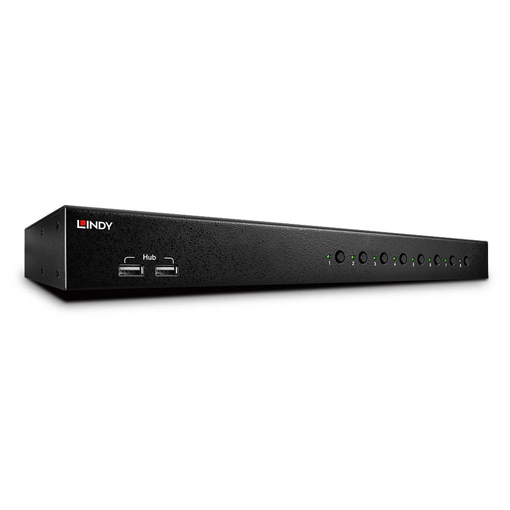 Lindy 8 Port DVI-I Single Link, USB 2.0 & Audio KVM Switch | 39317 Switches Lindy