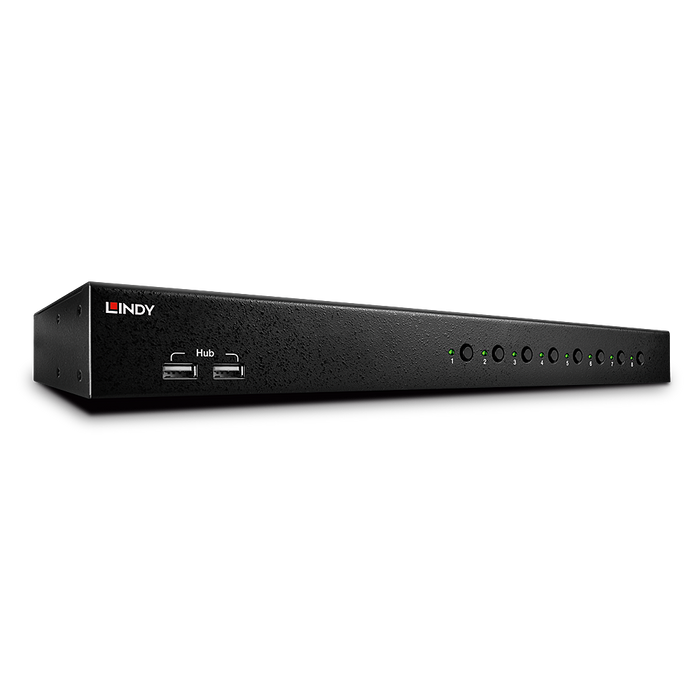Lindy 8 Port DVI-I Single Link, USB 2.0 & Audio KVM Switch | 39317 Switches Lindy
