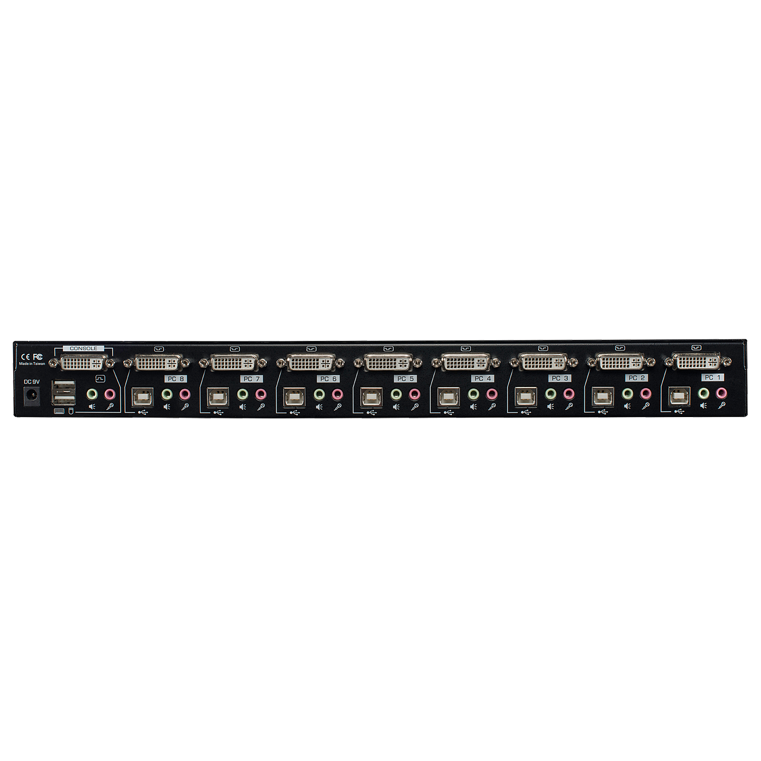 Lindy 8 Port DVI-I Single Link, USB 2.0 & Audio KVM Switch | 39317 Switches Lindy