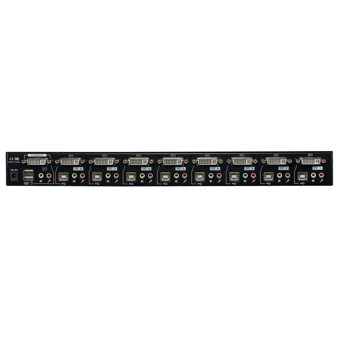 Lindy 8 Port DVI-I Single Link, USB 2.0 & Audio KVM Switch | 39317 Switches Lindy