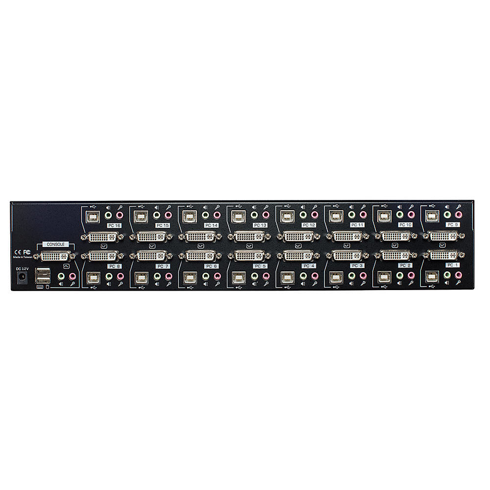 Lindy 16 Port DVI-I Single Link, USB 2.0 & Audio KVM Switch | 39318 Switches Lindy