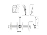 Multibrackets 0.8m Tilt 40"-65" Pro Series Menu Board Ceiling Mount For 2 Screens Ceiling Mount Bracket Multibrackets