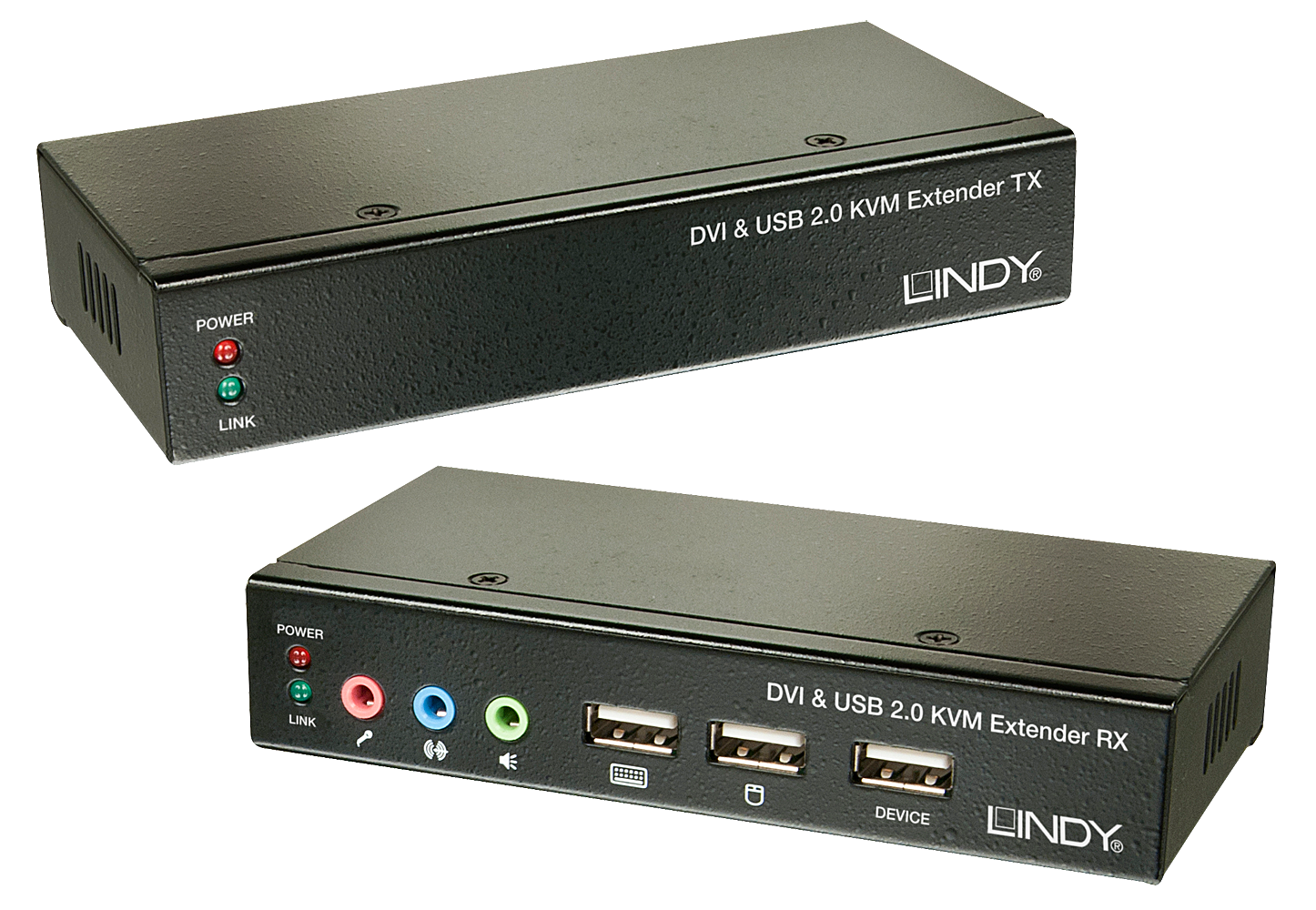 Lindy 50m Cat.6 DVI-D Single Link, USB & Audio KVM Extender - 39377 Switches Lindy