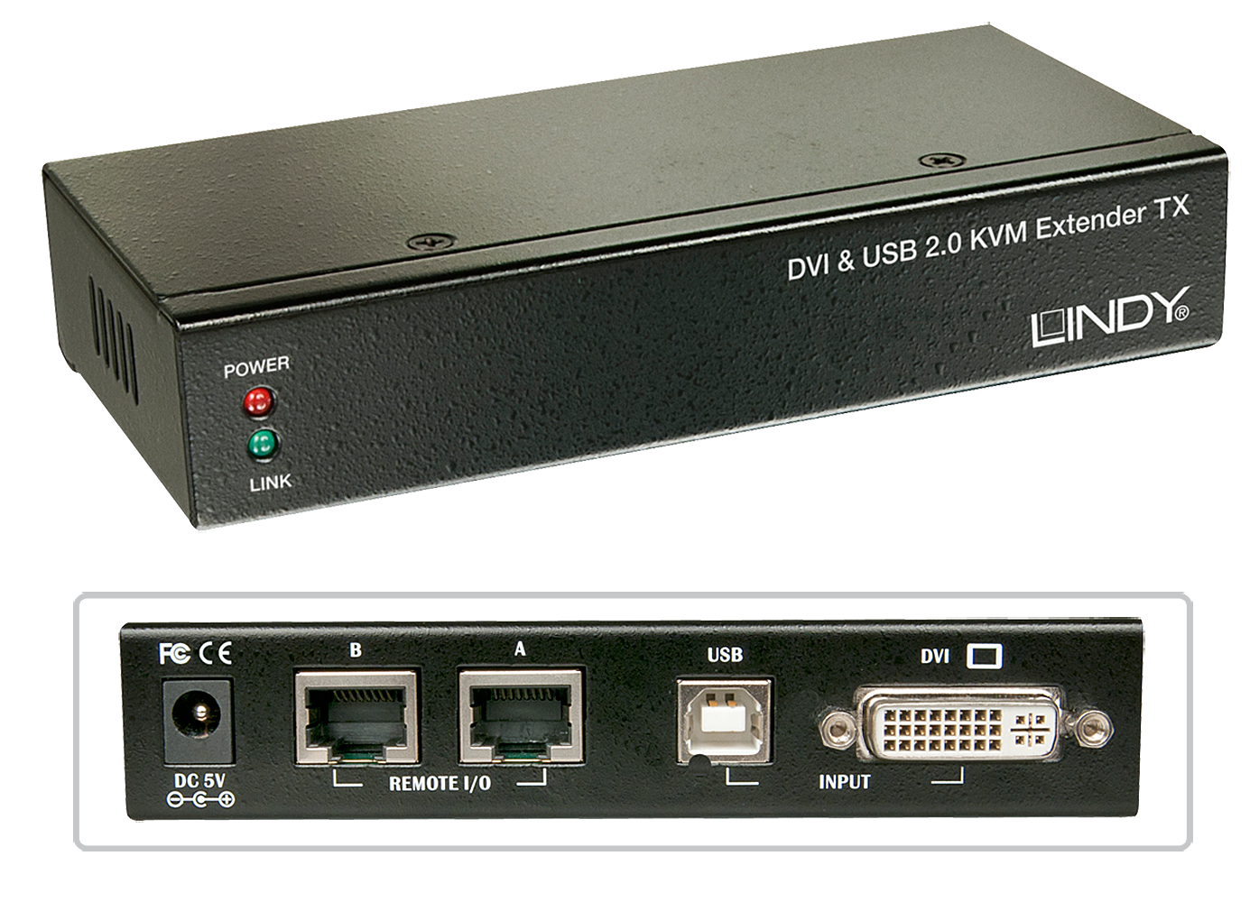 Lindy 50m Cat.6 DVI-D Single Link, USB & Audio KVM Extender - 39377 Switches Lindy