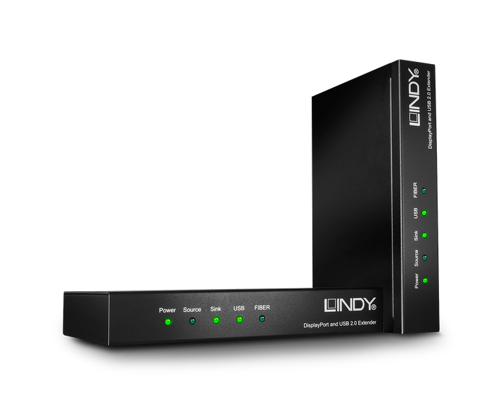 Lindy 200m Fibre Optic DisplayPort 1.2 & USB 2.0 KVM Extender | 39380 AV Extender Lindy