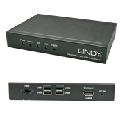 Lindy 200m Fibre Optic DisplayPort 1.2 & USB 2.0 KVM Extender | 39380 AV Extender Lindy