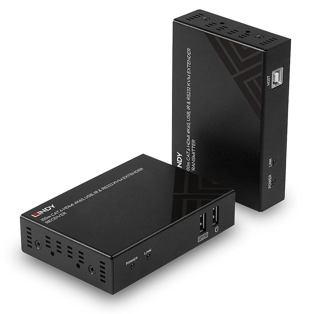 Lindy 100m Cat.6 HDMI 4K60, USB & RS232 KVM Extender | 39382 AV Extender Lindy