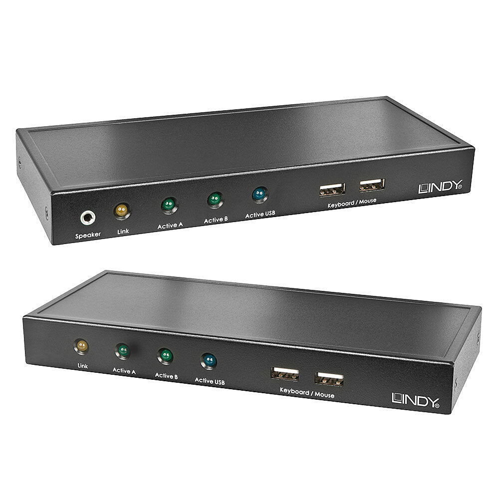 Lindy 200m Cat.6 Dual VGA, USB & Audio KVM Extender | 39396 Switches Lindy