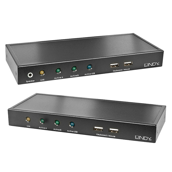 Lindy 200m Cat.6 Dual VGA, USB & Audio KVM Extender | 39396 Switches Lindy