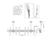 Multibrackets 0.8m Tilt 40"-65" Pro Series Menu Board Ceiling Mount For 3 Screens Ceiling Mount Bracket Multibrackets
