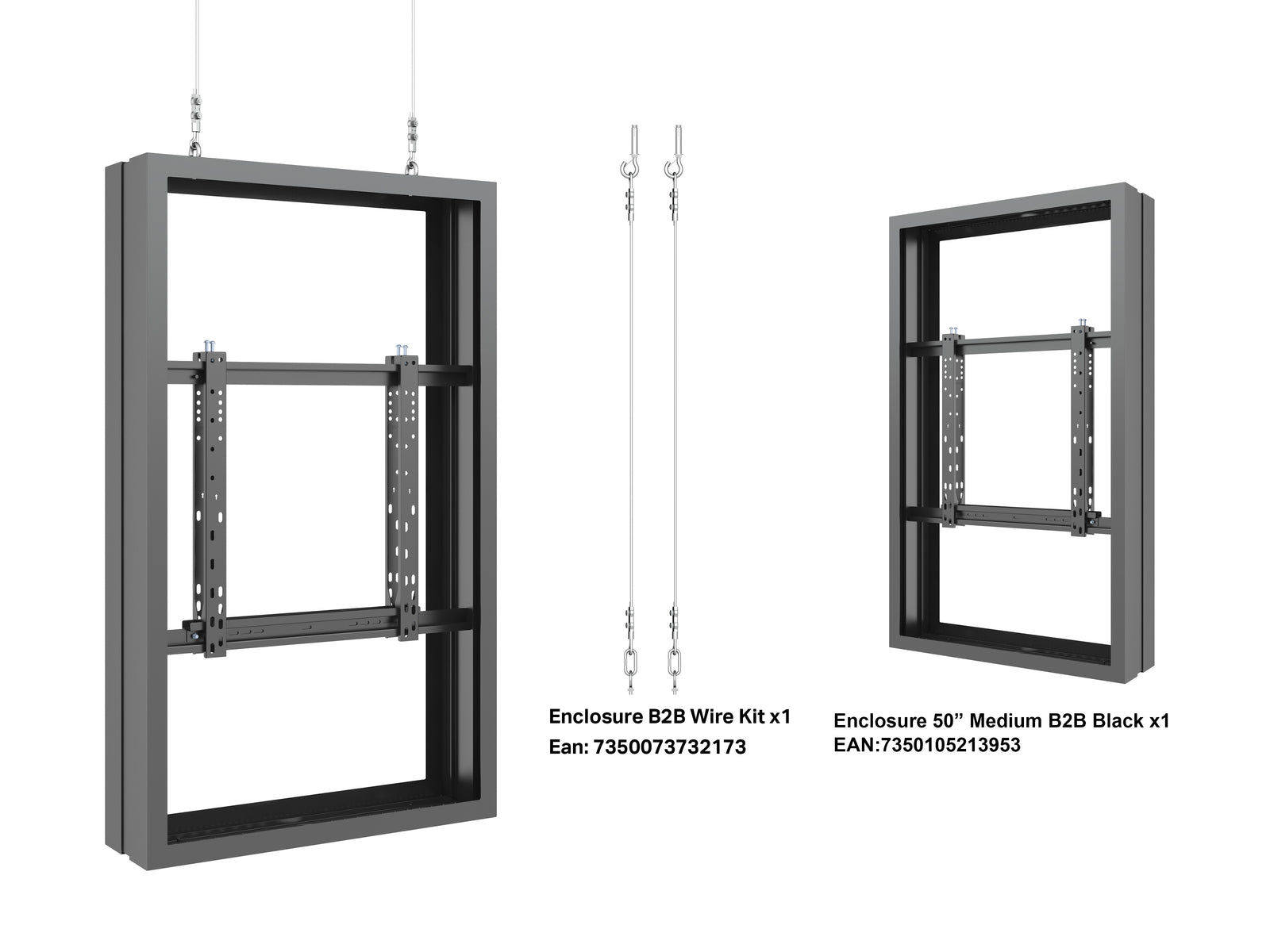 Multibrackets M Pro Series Enclosure 50" Wire Medium B2B Black Signage Display Enclosures Multibrackets