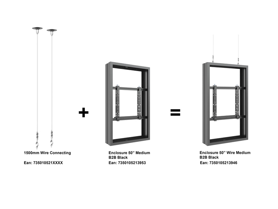 Multibrackets M Pro Series Enclosure 50" Wire Medium B2B Black Signage Display Enclosures Multibrackets