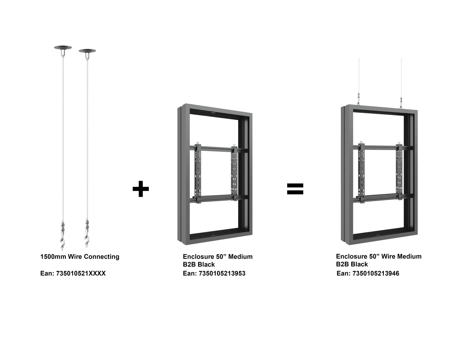 Multibrackets M Pro Series Enclosure 50" Medium B2B Black Signage Display Enclosures Multibrackets