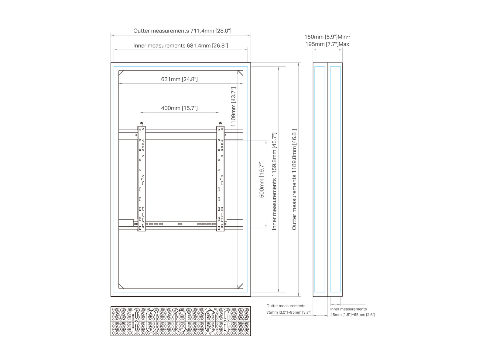 Multibrackets M Pro Series Enclosure 50" Medium B2B Black Signage Display Enclosures Multibrackets
