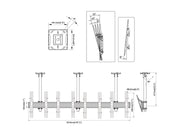 Multibrackets 0.8m Tilt 40"-65" Pro Series Menu Board Ceiling Mount For 4 Screens Ceiling Mount Bracket Multibrackets