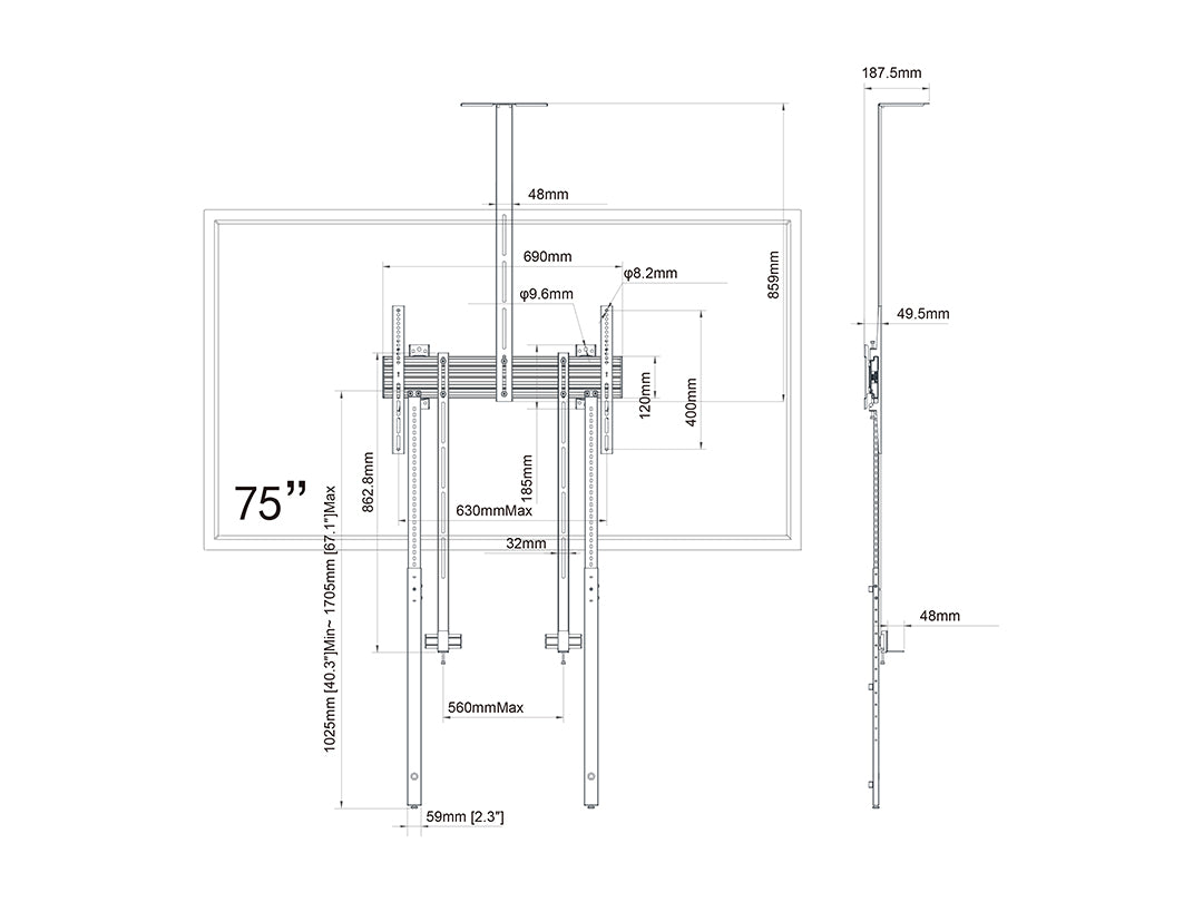 Multibrackets MBW1U Fixed M Pro Series Collaboration Wallmount - (32"-86") Wall Mount Bracket Multibrackets