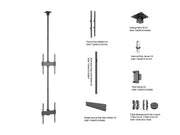 Multibrackets MBC2UP M Pro 3m 2-Screen Ceiling Mount For 40"-65" Screens | 7340234813964 Ceiling Mount Bracket Multibrackets