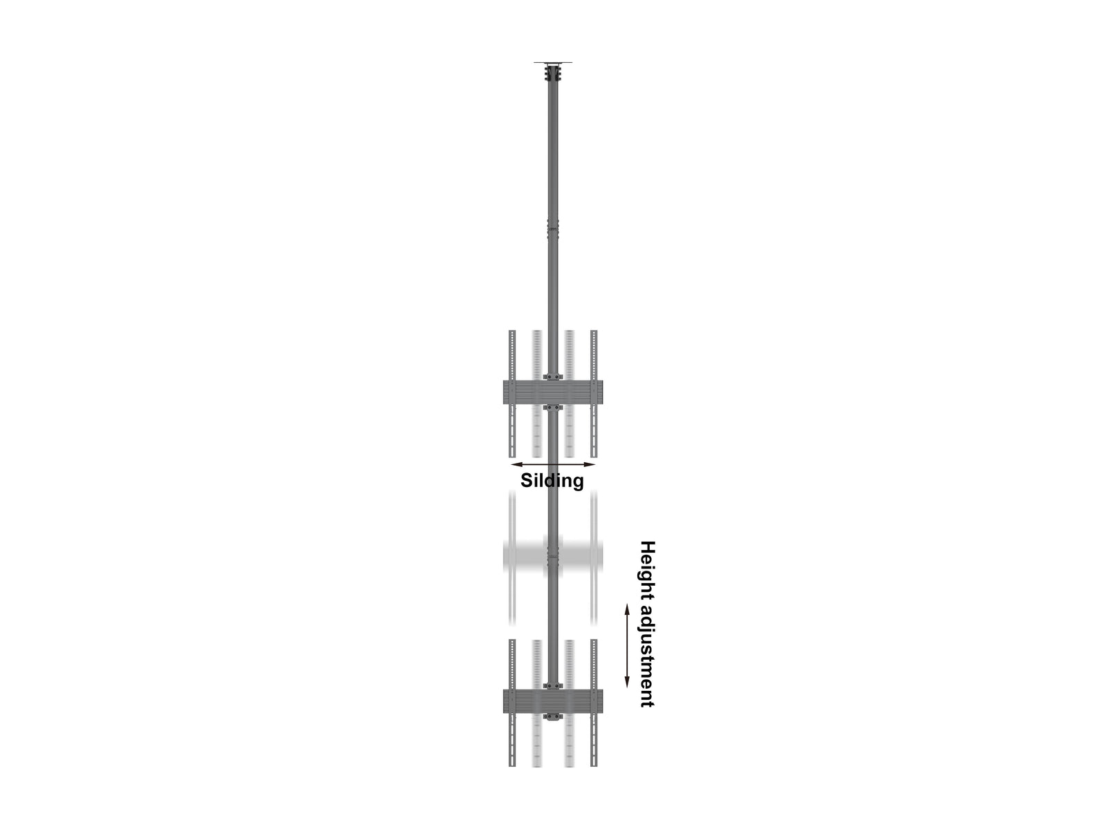 Multibrackets MBC2UP M Pro 3m 2-Screen Ceiling Mount For 40"-65" Screens | 7340234813964 Ceiling Mount Bracket Multibrackets
