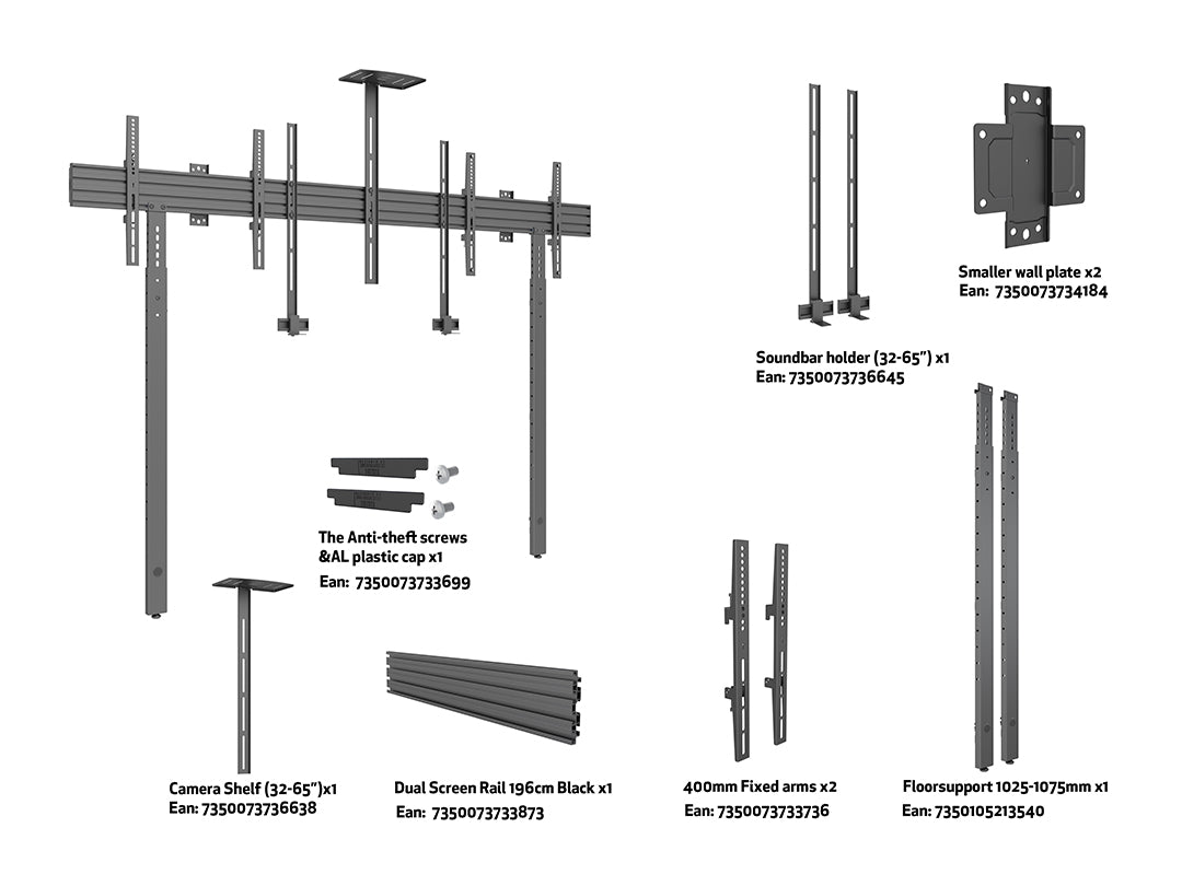 Multibrackets M Pro Series Collaboration Side by Side - (32" - 65") Wall Mount Bracket Multibrackets