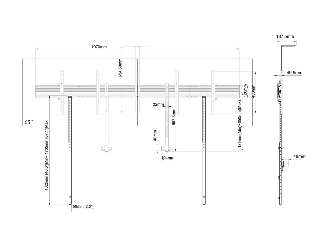 Multibrackets M Pro Series Collaboration Side by Side - (32" - 65") Wall Mount Bracket Multibrackets