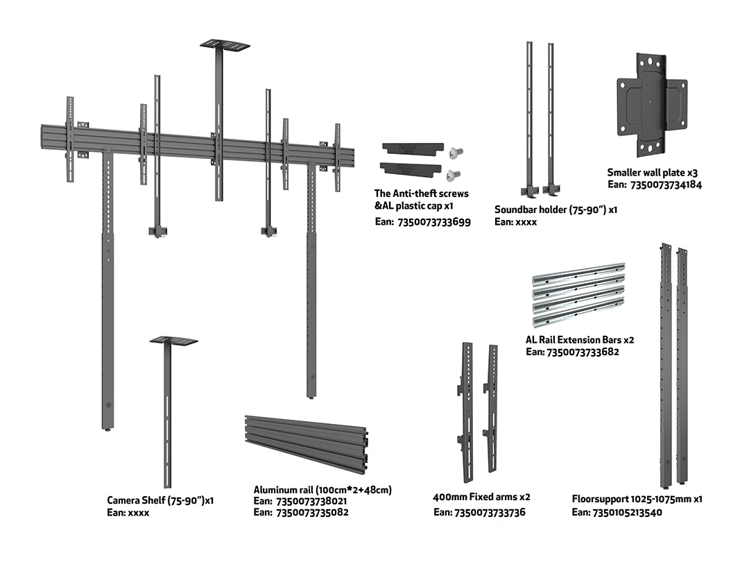 Multibrackets M Pro Series Collaboration Side by Side (32" - 75") Wall Mount Bracket Multibrackets